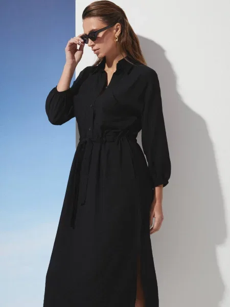 Лляна Сукня максі Seventeen чорний