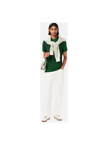 Koszulka polo o kroju slim fit z czystej bawełny Lacoste zielona