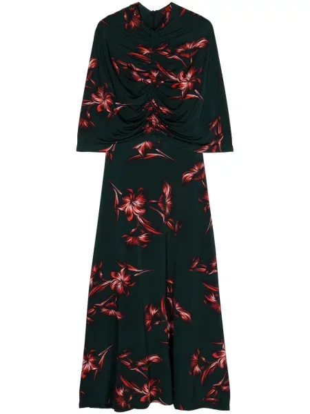 Sukienka midi Colville w kwiatki z nadrukiem do kolan czarna