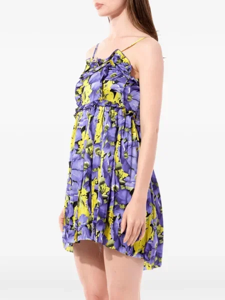 Rochie Balenciaga cu model floral cu imagine violet