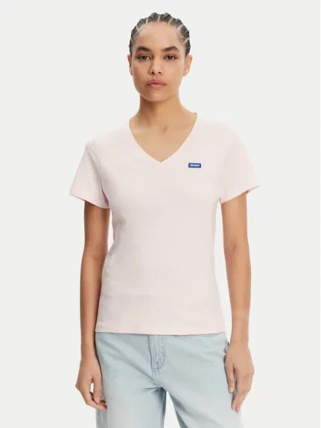 HUGO Tricou Classic deschis roz
