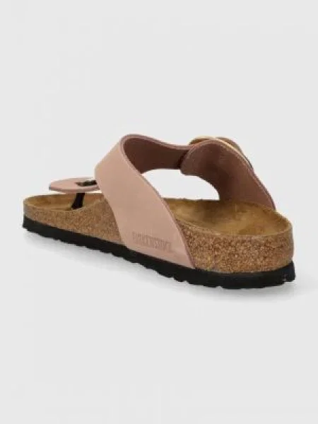 Birkenstock japonki zamszowe Gizeh Big Buckle różowe