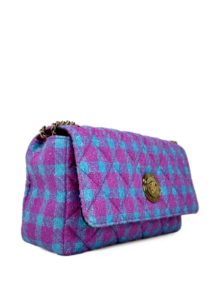 Torebka Versace w kratę pikowana fioletowa
