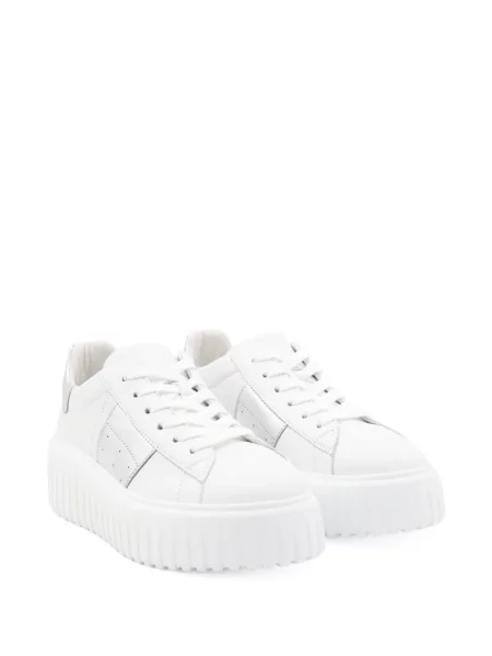 Sneakerși Hogan cu dungi cu platformă alb