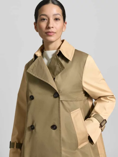 Trencz o krótkim kroju z mieszanki bawełny Weekend Max Mara zielony