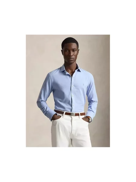 Polo Ralph Lauren koszula z bawełną niebieska
