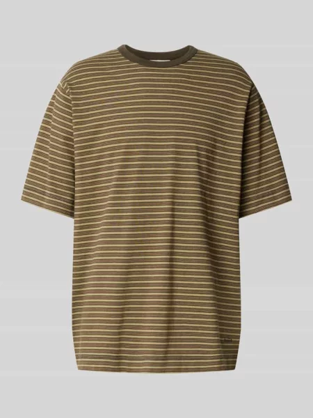 T-shirt o kroju relaxed fit z wyhaftowanym logo Forét brązowa