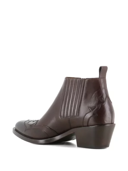 Botine Sartore cu broderie din piele maro