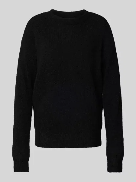 Sweter z dzianiny z prążkowanymi wykończeniami model ‘Festina’ Msch Copenhagen czarny