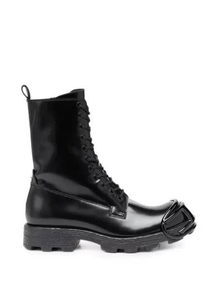 Botine Diesel cu șireturi din dantelă negru