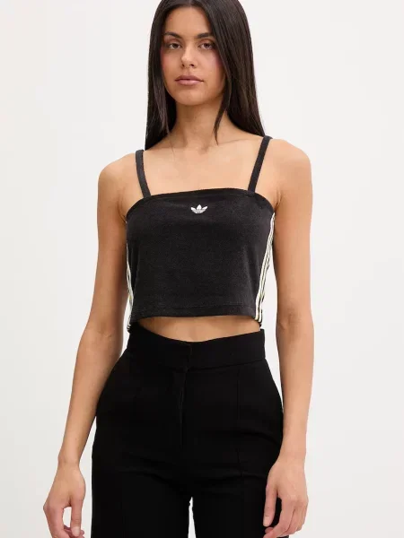 Oříznuté top Adidas Originals černý