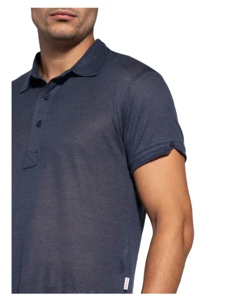 Orlebar Brown Polo Tričko Sebastian Z Lnu tmavě modrá