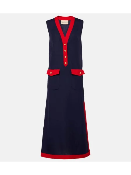 Obleka midi obleka Valentino nad koleni modra