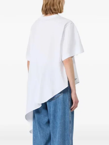 Tricou Sportmax cu volane asimetric alb