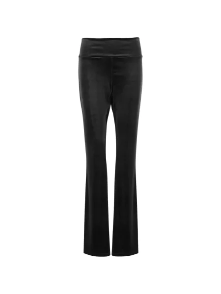 Pantaloni Don't @ Me de catifea evazate negru