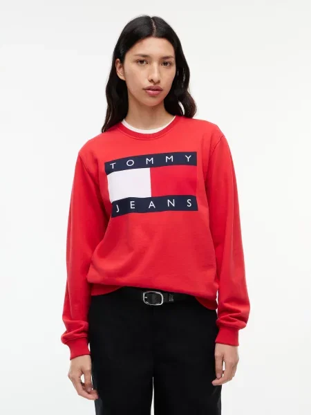 Tommy Jeans Mikina modrá / červená biela