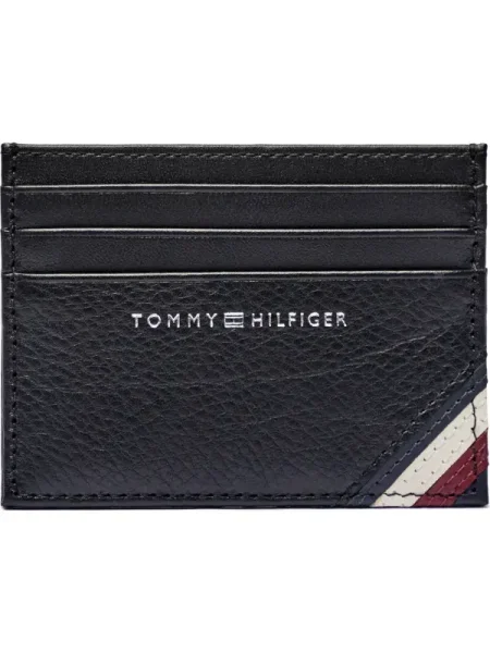 Bőr pénztárca Tommy Hilfiger fekete