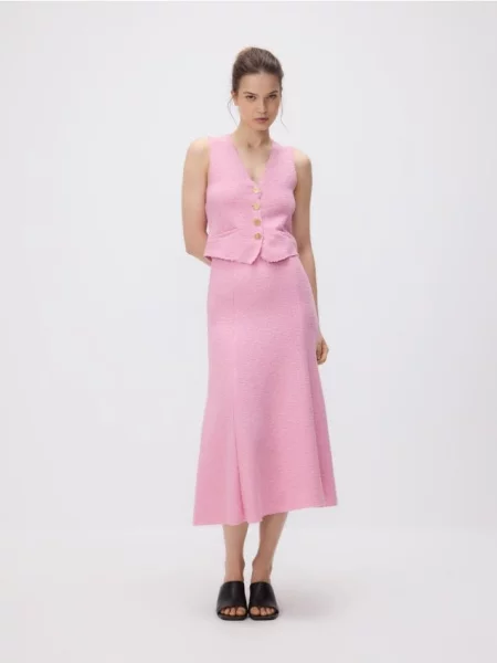 Плиссированная юбка Reserved розовая