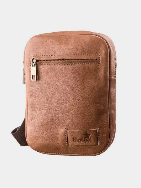 Кожаная сумка кросс-боди Shvigel коричневая