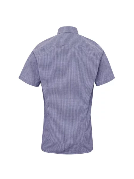 Koszula Z Krótkim Rękawem W Kratkę Micro Gingham biała