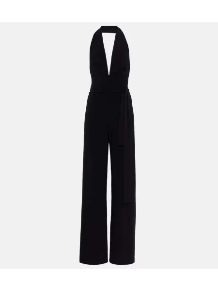 Kombinezon Norma Kamali z dżerseju z dekoltem halter czarny