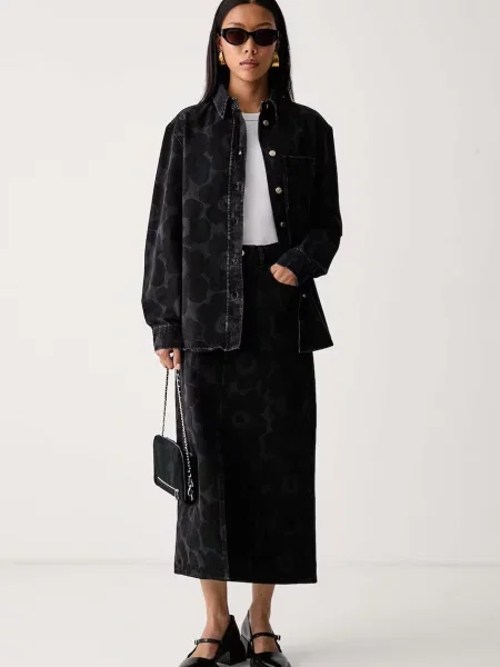 Marimekko fustă din denim negru