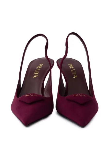 Pantofi cu toc Prada slingback roșu