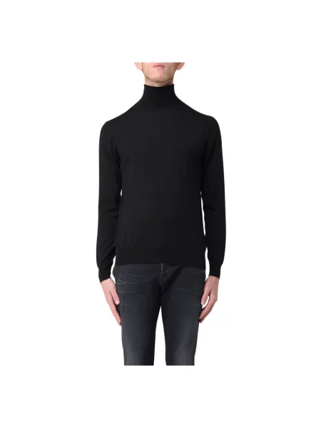 Dzianinowy sweter Paolo Pecora czarny