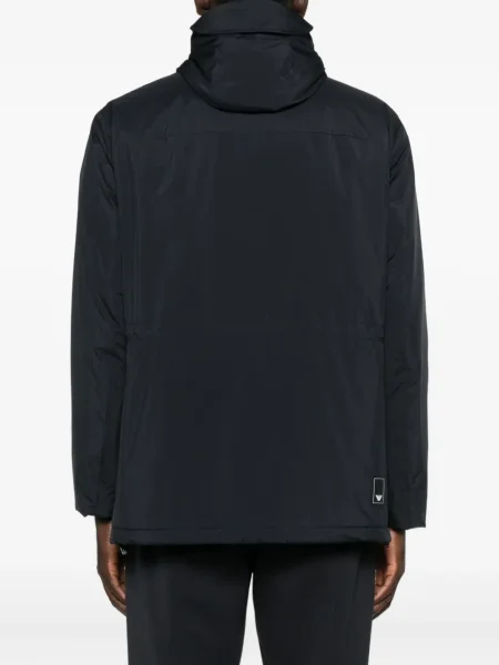 Palton Emporio Armani cu glugă albastru