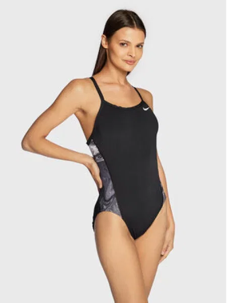 Купальник суцільний Nike Multiple Print Racerback Splice One jet black чорний