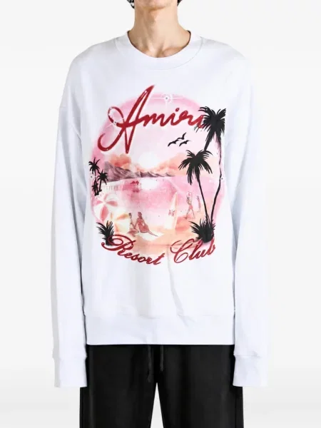 Tricou Amiri cu imagine alb