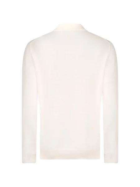 Lung tricou polo Gran Sasso alb