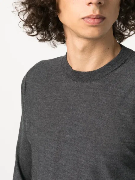Вълнен пуловер Jil Sander с кръгло деколте черно