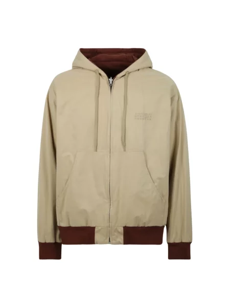 Bluza z kapturem Mm6 Maison Margiela z kapturem beżowa