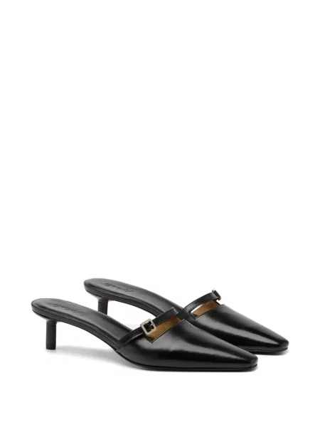 Papuci tip mules Marsell cu bretele negru