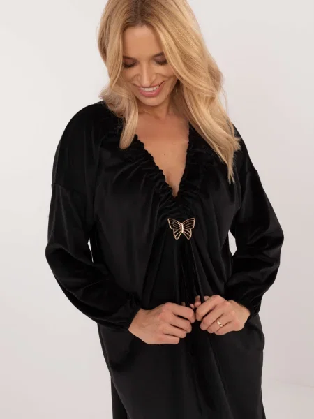 Rochie Fashionhunters de catifea de costum negru