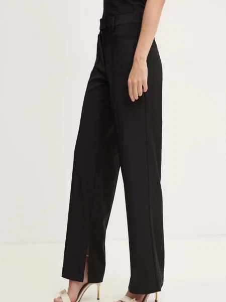 Remain pantaloni din lana Slim Suiting Pants drept high waist negru