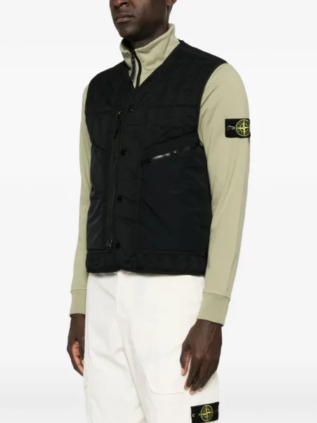 Matlasat vestă Stone Island cu strasuri negru