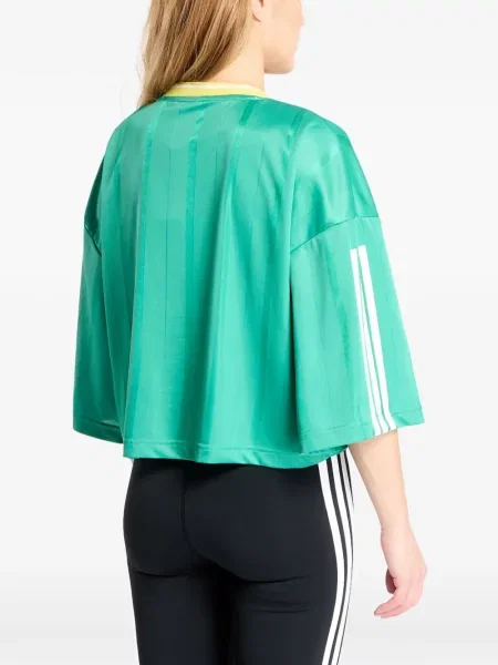 Geacă Adidas alergare din jerseu verde