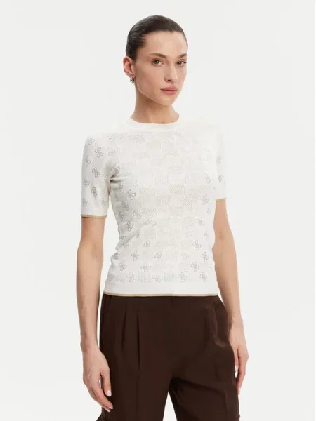 Lekka koszulka Guess elegancka biała