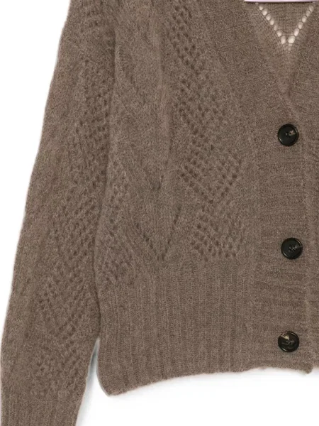 Cardigan D.exterior tricotate maro