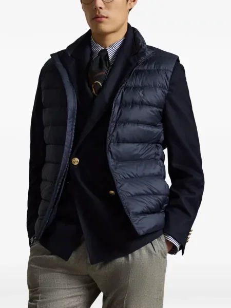 Mănuși Polo Ralph Lauren din piele de căprioară cu șireturi cu vârf închis albastru