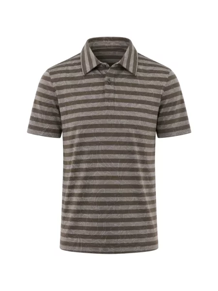 Tricou polo Byblos cu dungi cu imagine maro