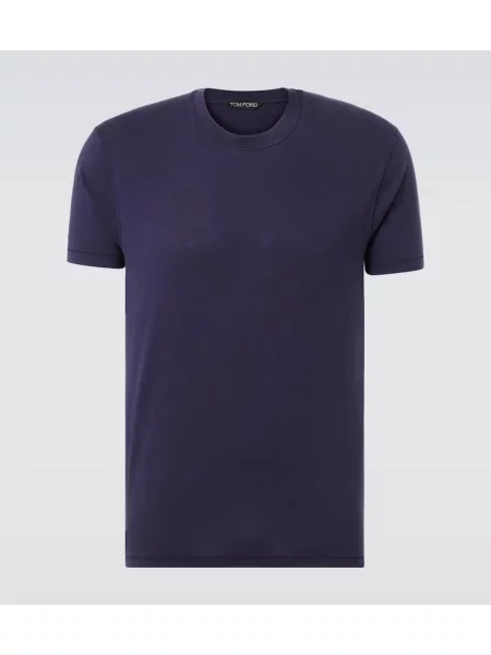 Tricou Tom Ford din jerseu albastru
