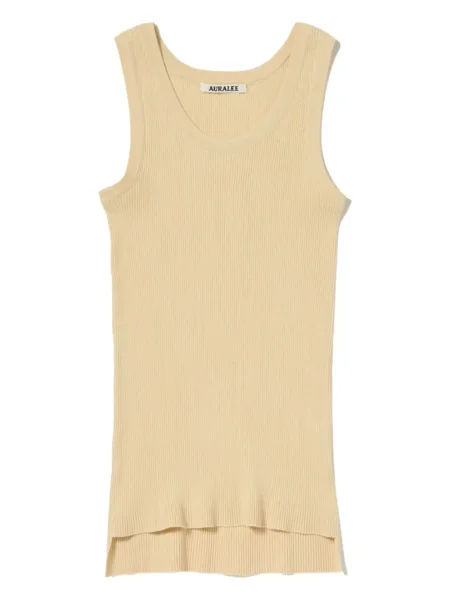 Top Auralee z okrągłym dekoltem prążkowany