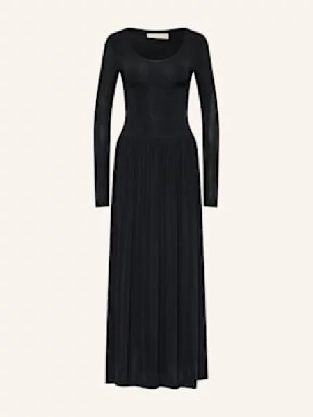Ulla Johnson Sukienka Z Dżerseju Amal Z Plisami schwarz czarna