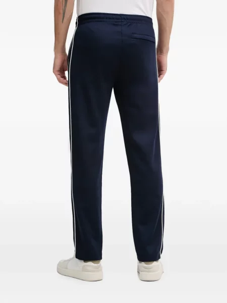 Pantaloni Lacoste cu dungi alergare albastru