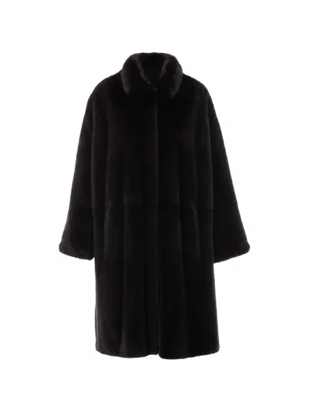 Reversibil palton de blană Yves Salomon cu blană negru