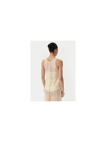 PINKO Felső Waiting canottiera rete Slim Fit bézs
