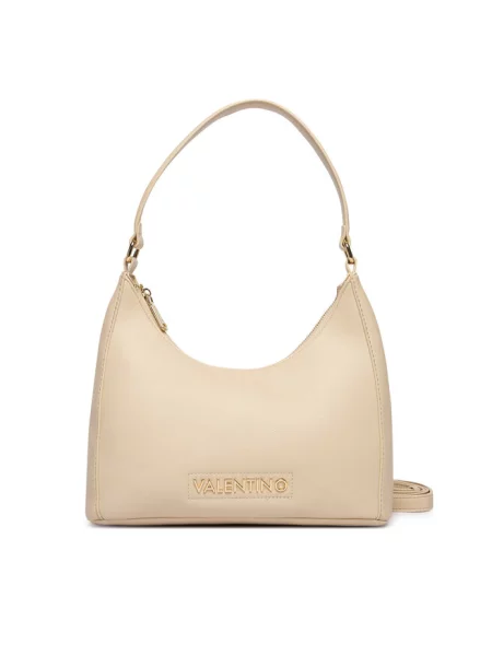 Lniana torebka Valentino Bags beżowa